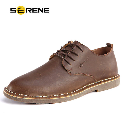 SERENE 2017 Casual Derby Cow Leather Men Shoes