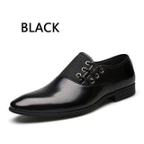 BIMUDUIYU Big Size 6.5-12 New Fashion Men Wedding Dress Shoes Black Shoes Round Toe Flat Business British Lace-up Men's shoes