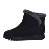 HEE GRAND Faux Fur Solid Ankle Boots