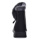 HEE GRAND Faux Fur Solid Ankle Boots