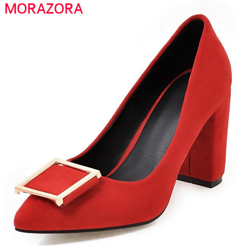 MORAZORA 2017 shallow pointed toe high heels