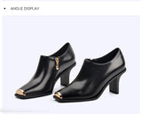 Donna-in 2017 Spring/Autumn Ankle Boots Metal toe Genuine Leather