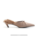 WETKISS Elegant Ladies Bow Pointed toe Suede Leather