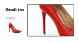 SOPHITINA Extreme high Thin heels Pump 2017 Sexy Pointed Toe pumps Red Cow Leather Patent Leather Wedding ladies shoes women