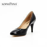 SOPHITINA Office Pumps Classics Black Pointed Toe