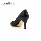 SOPHITINA Office Pumps Classics Black Pointed Toe