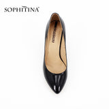 SOPHITINA Office Pumps Classics Black Pointed Toe