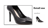SOPHITINA Black Sheepskin Pointed Toe High Heels