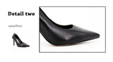 SOPHITINA Black Sheepskin Pointed Toe High Heels