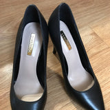 SOPHITINA Black Sheepskin Pointed Toe High Heels